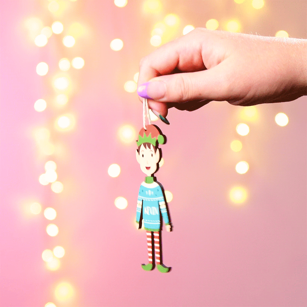Personalised Elf Family Christmas Tree Decoration, 2 of 7