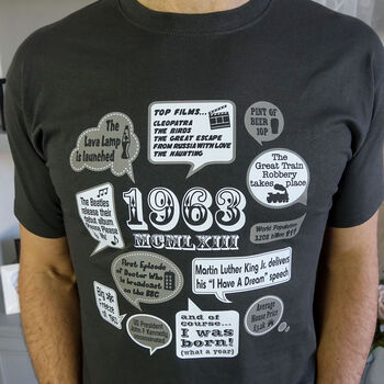 'Events Of 1963' 60th Birthday Gift T Shirt, 2 of 5