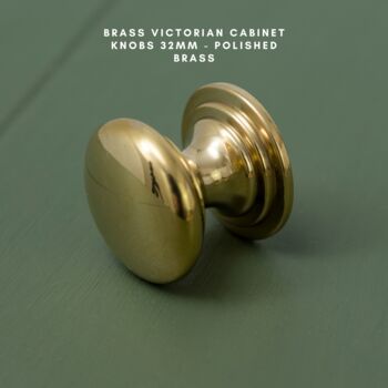 Solid Brass Victorian Cabinet Knobs And Round Cup Pulls, 4 of 8