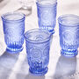 Set Of Four Zamora Blue Highball Tumblers, thumbnail 1 of 5