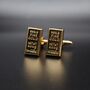 Gold Bar Cufflinks Gift For Men 316 L Stainless Steel Luxury Accessory, thumbnail 4 of 7
