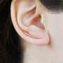 Curved Sterling Silver Bar Stud Earrings, thumbnail 5 of 6