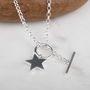 Solid Silver Star Charm Necklace, thumbnail 4 of 6