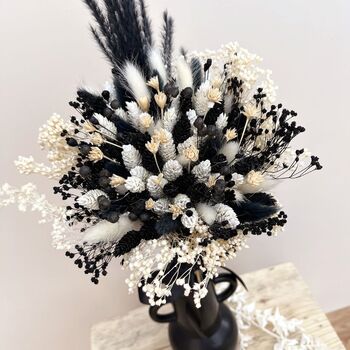 Black And White Dried Flower Bridesmaid Bouquet, 5 of 5