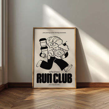 Coffee Print | Coffee And Pastry Run Club | Kitchen Wall Art | Retro Mid Century Food Poster, 5 of 8