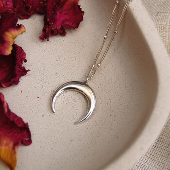 Crescent Moon Goddess Necklace In Silver Or Gold, 3 of 6