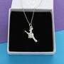 Witch On Broomstick Charm Necklace, thumbnail 1 of 2