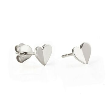 Gold Or Silver Heart Origami Stud Earrings, 4 of 6