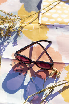 Black Narrow Oval Chunky Sunglasses, 5 of 8