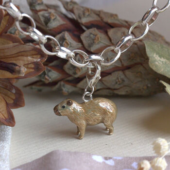 Enamelled Sterling Silver Capybara Charm, 3 of 6