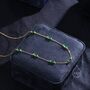 Emerald Green Baguette Cz Satellite Necklace, thumbnail 3 of 10