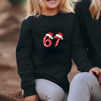 Six Seven Meme Childrens Christmas Jumper, 2 of 4