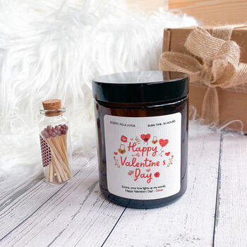 Happy Valentine's Day Candle Gift Set With Mini Matches, 3 of 9