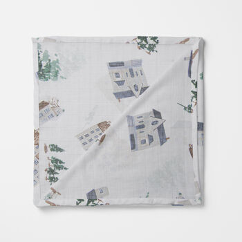 Bamboo Baby Swaddle Blanket, Home Print, 5 of 7