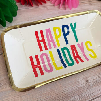 Happy Holidays Christmas Appetizer Paper Plates X Eight, 2 of 3