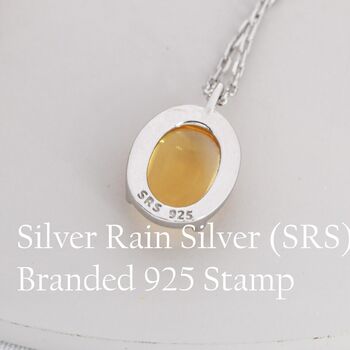 Sterling Silver Genuine Citrine Crystal Oval Necklace, 6 of 12