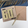 60th Black And Gold Birthday Card, thumbnail 1 of 6