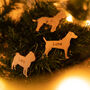 Personalised Wooden Dog Christmas Tree Decoration, thumbnail 9 of 9