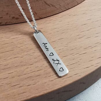 Personalised Solid Silver Message Tag Necklace, 5 of 12