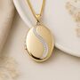 Personalised Solid 9ct Yellow Gold Diamond Oval Locket, thumbnail 2 of 11