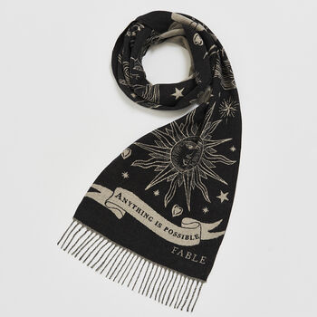 Black Freya Jacquard Scarf, 4 of 5