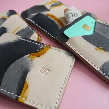 Personalised Grey Pocket Wallet, Hand Painted Design, 3 of 9