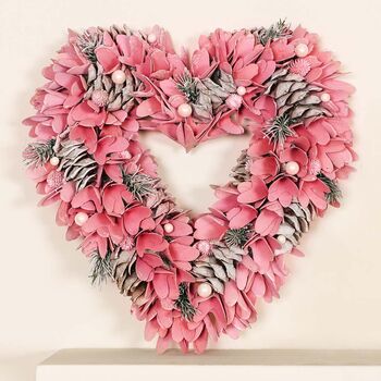 Pink Petals Heart Shaped Wreath, 5 of 7