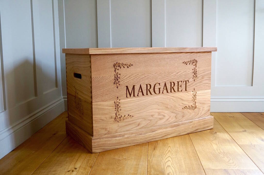 Personalised Oak Toy Box By Traditional Wooden Gifts