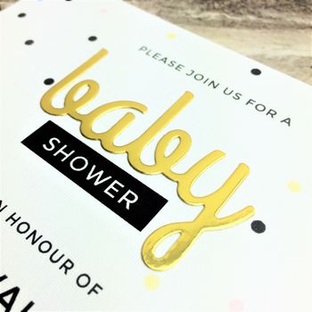 Personalised Dotty Baby Shower Invitations, 3 of 3