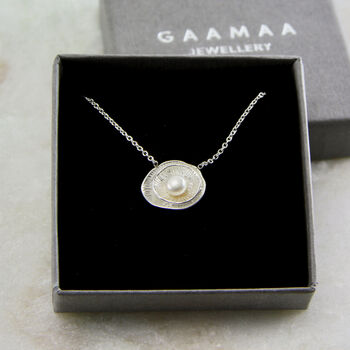 Sterling Silver Shell Pearl Necklace, 5 of 10