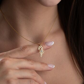 'Sweet Christmas' Candy Cane Birthstone Necklace, 3 of 11