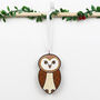 Owl Christmas Tree Decorations, thumbnail 4 of 8