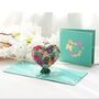 Pop Up 3D Floral Heart Thank You Card, thumbnail 1 of 2