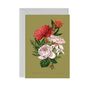 Green Christmas Card, Rose Bunch, Copper Foil, thumbnail 2 of 3