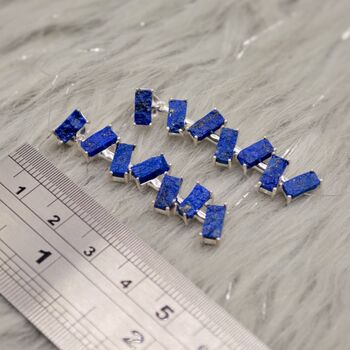 Raw Lapis Lazuli Sterling Silver Earrings, 8 of 8