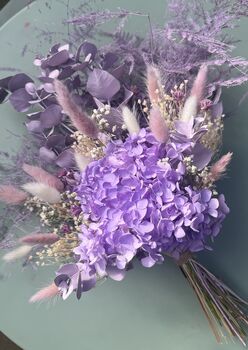 Purple Hydrangea Dried Flower Bouquet, 7 of 10