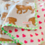 Handmade Block Print Dohar Blanket | Baby Blue Tiger, thumbnail 2 of 7