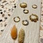 Gold Bead Minimalist Hoop Earrings, thumbnail 2 of 3