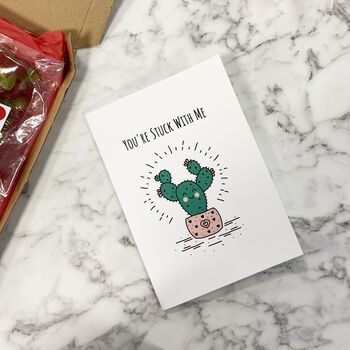 Humorous ' You Are Stuck With Me' Valentine's Card, 2 of 5
