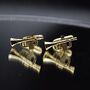 Trumpet Gold Cufflinks Gift For Musicians 316 L Stainless Steel Jazz Accessory, thumbnail 1 of 5