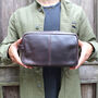 'Stanley' Men's Leather Wash Bag In Chestnut, thumbnail 1 of 8