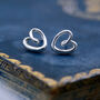 Sterling Silver Heart Loop Stud Earrings, thumbnail 1 of 7