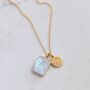 The Duo Moonstone Necklace, Gold Plated, thumbnail 5 of 12