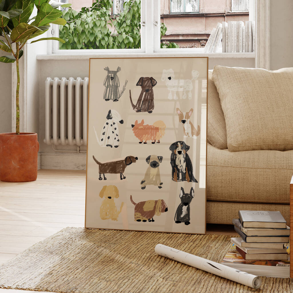 Dog Breeds Art Print By Natalie Cass Art | notonthehighstreet.com