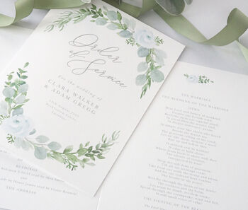 Eucalyptus Wedding Order Of Service Booklet, 2 of 2