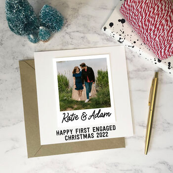 First Engaged Christmas 3D Photo Card, 4 of 4