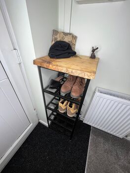 Handcrafted Shoe Rack With Spalted Beech Shelf, 4 of 10