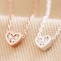 Tiny Crystal Heart Pendant Necklace, thumbnail 2 of 9