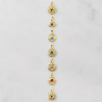 Chakra Genuine Gemstone Pendants Silver Or Gold Plated, 2 of 12