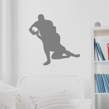 Rugby Player Silhouette Wall Sticker, 3 of 6